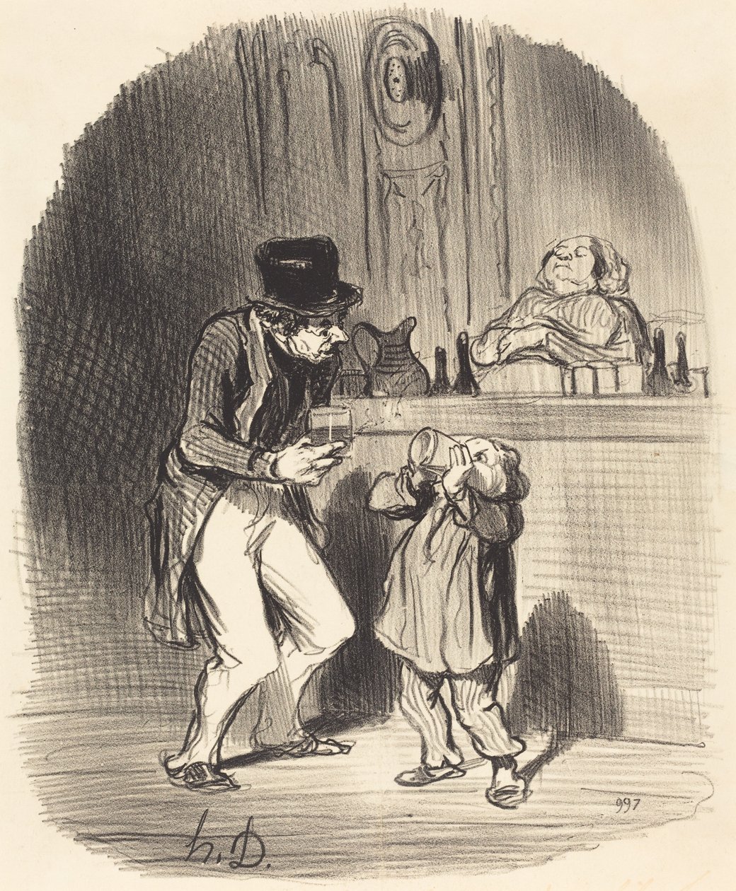 Ein Vater, der seinem Sohn... von Honoré Daumier
