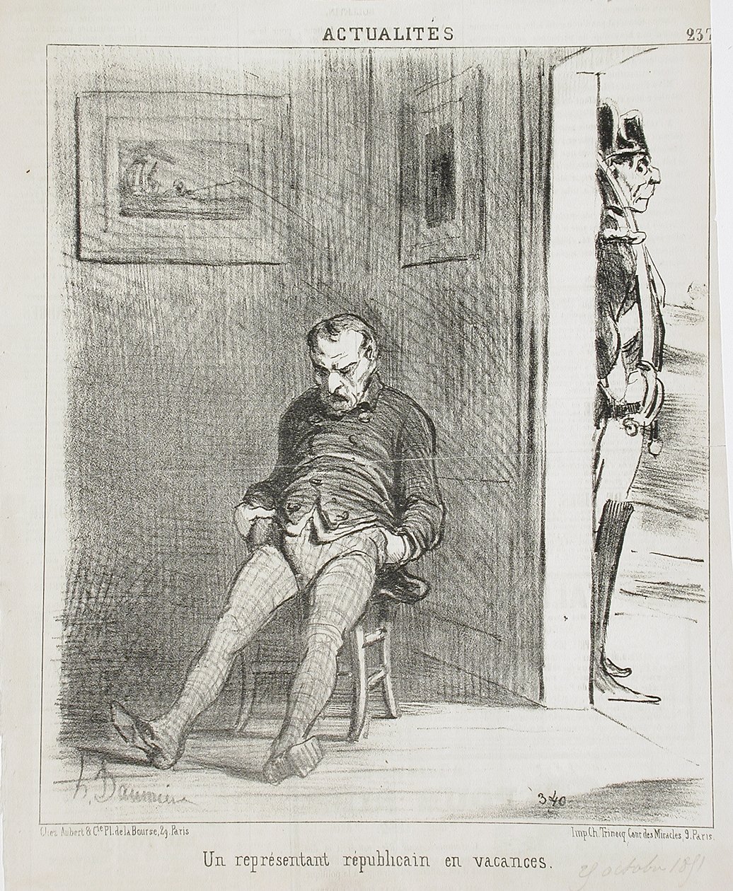Ein republikanischer Vertreter im Urlaub von Honoré Daumier