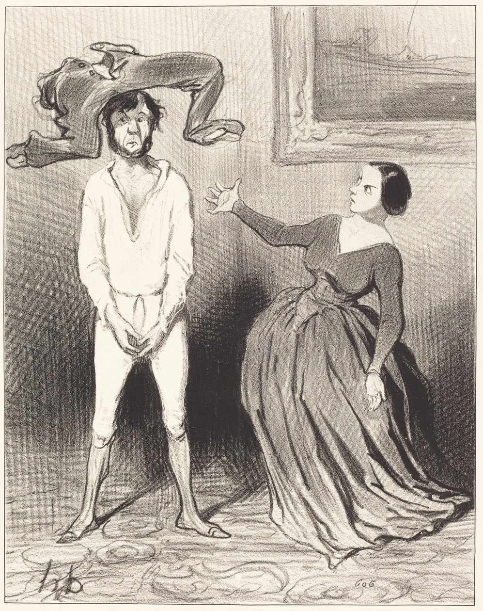 Eine Frau wie ich... einen Knopf annähen?... von Honoré Daumier