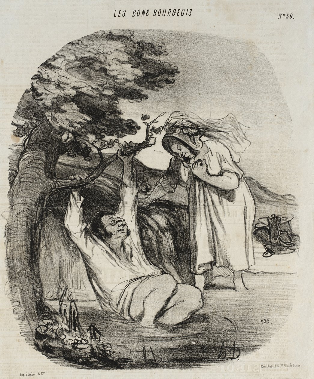 Eine bürgerliche Imitation des Zephir von Prudhon von Honoré Daumier