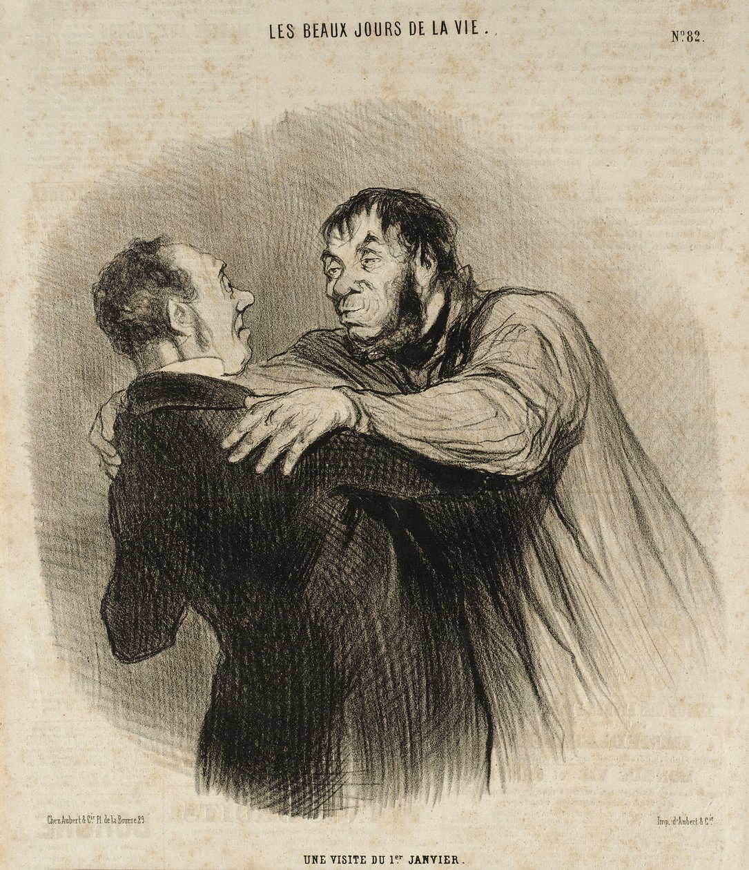 Ein Besuch am 1. Januar von Honoré Daumier