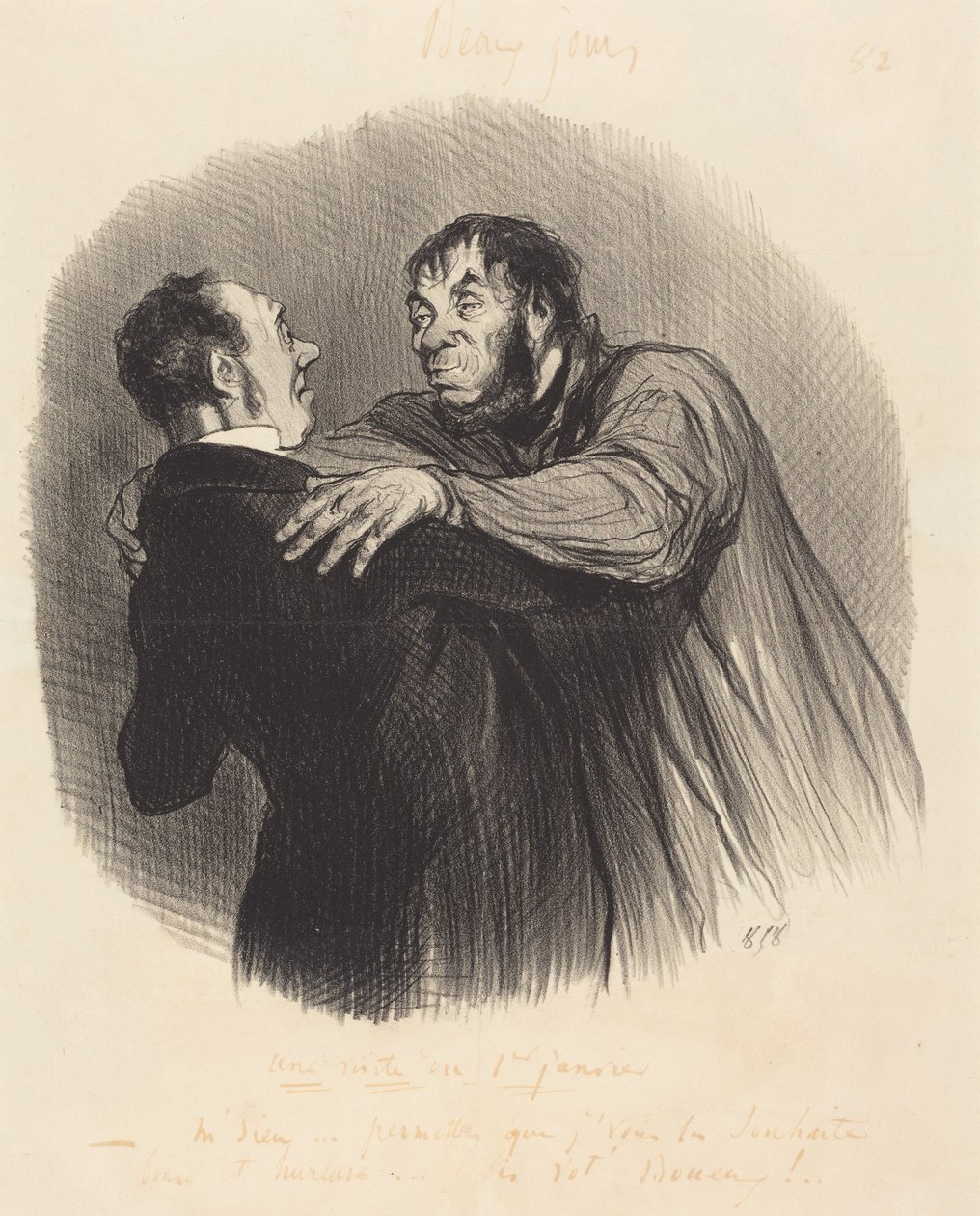 Ein Besuch am 1. Januar von Honoré Daumier
