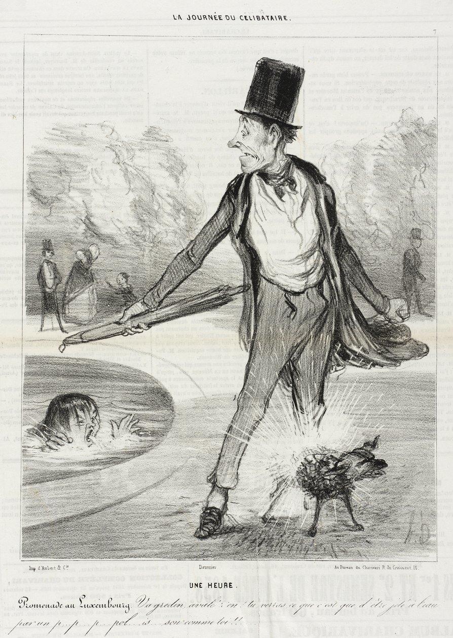Eine Stunde - Spaziergang im Luxemburg von Honoré Daumier