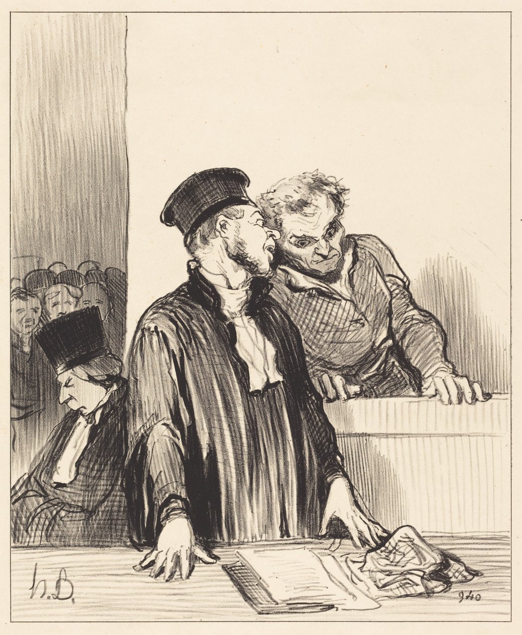 Voila das öffentliche Ministerium, das Ihnen unangenehme Dinge sagt... von Honoré Daumier