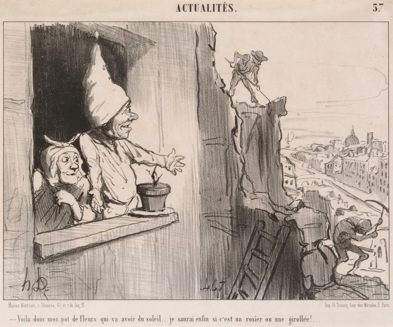 Voila... mein Blumentopf... wird Sonne haben... von Honoré Daumier