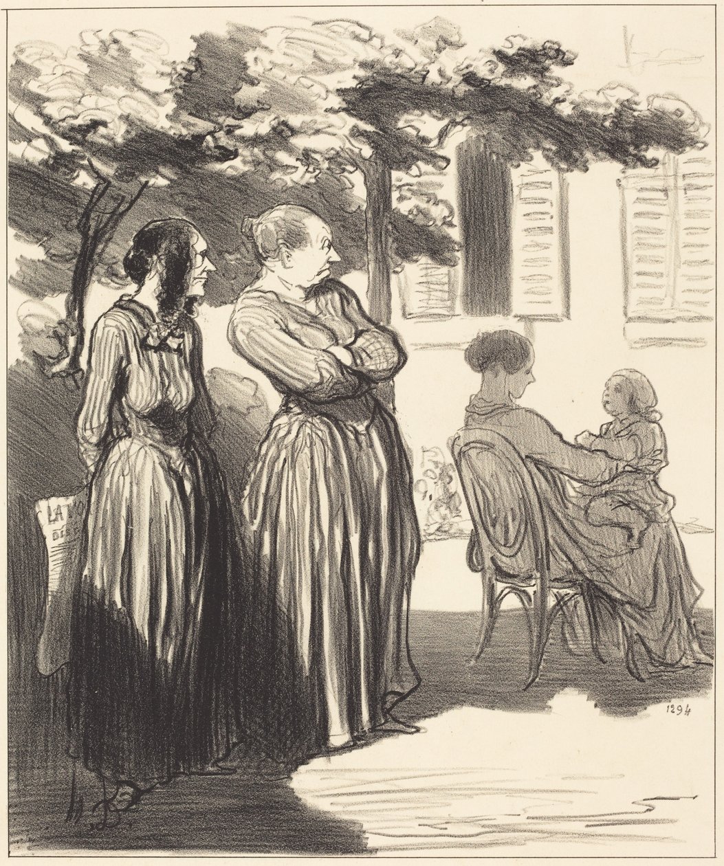 Da ist eine Frau, die zur feierlichen Stunde... von Honoré Daumier