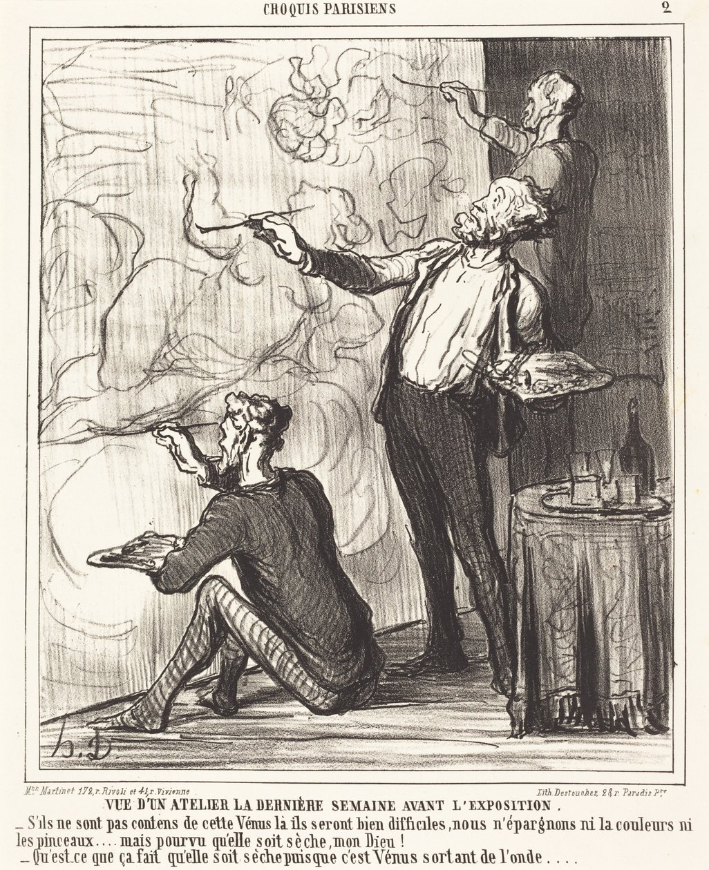 Ansicht eines Ateliers... vor der Ausstellung von Honoré Daumier