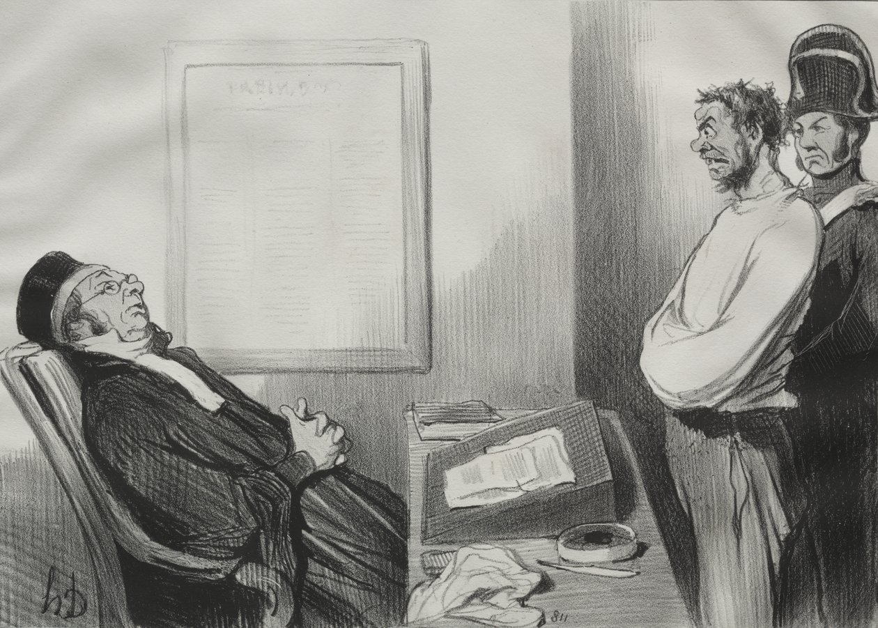 Du warst hungrig...Das ist kein Grund... von Honoré Daumier