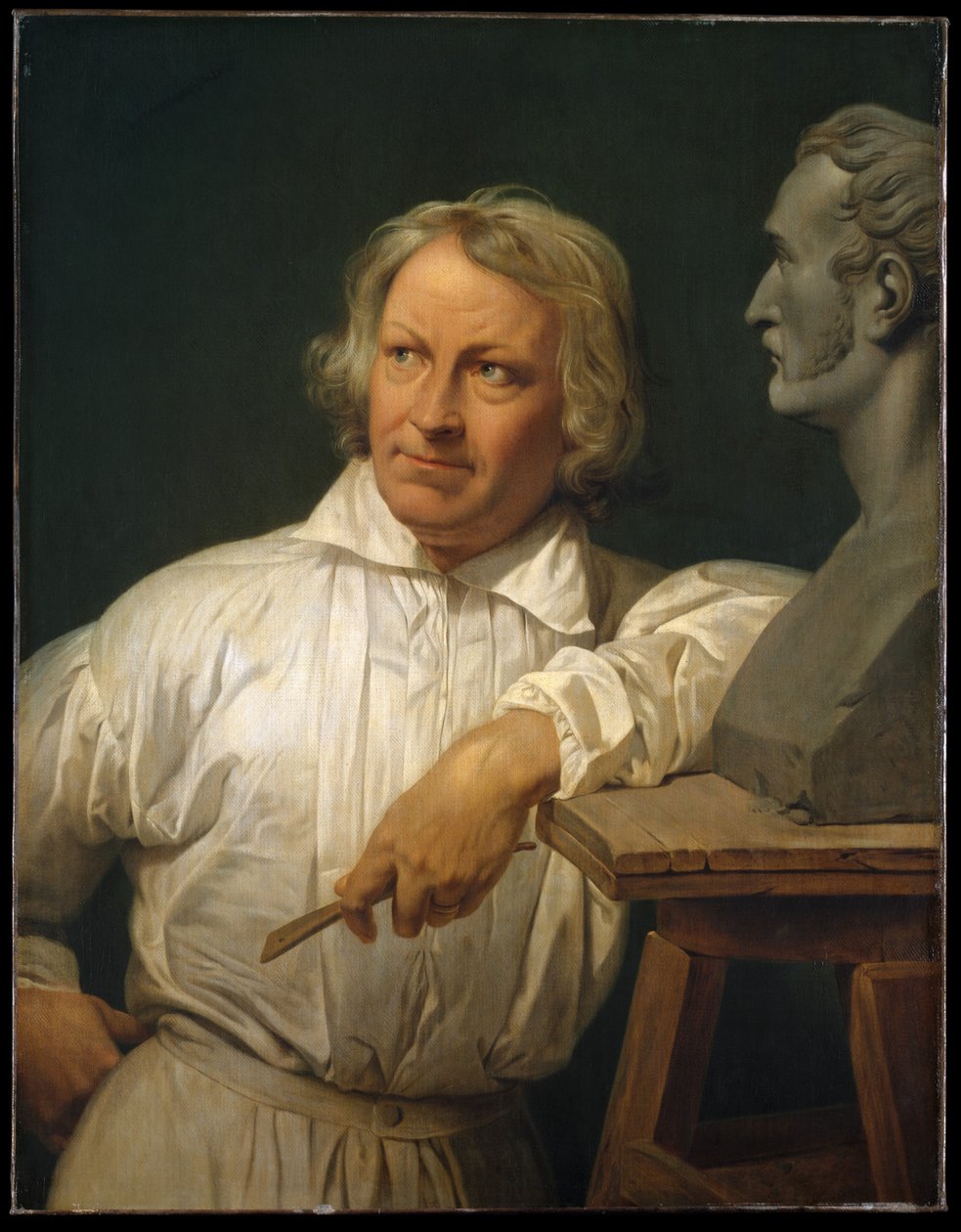 Bertel Thorvaldsen mit der Büste von Horace Vernet von Emile Jean Horace Vernet
