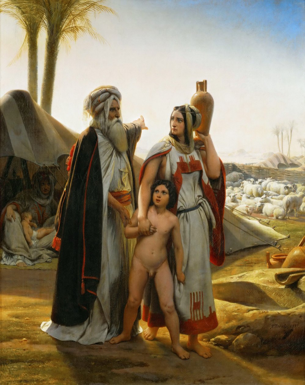 Agar von Abraham verstoßen, 1837 von Emile Jean Horace Vernet
