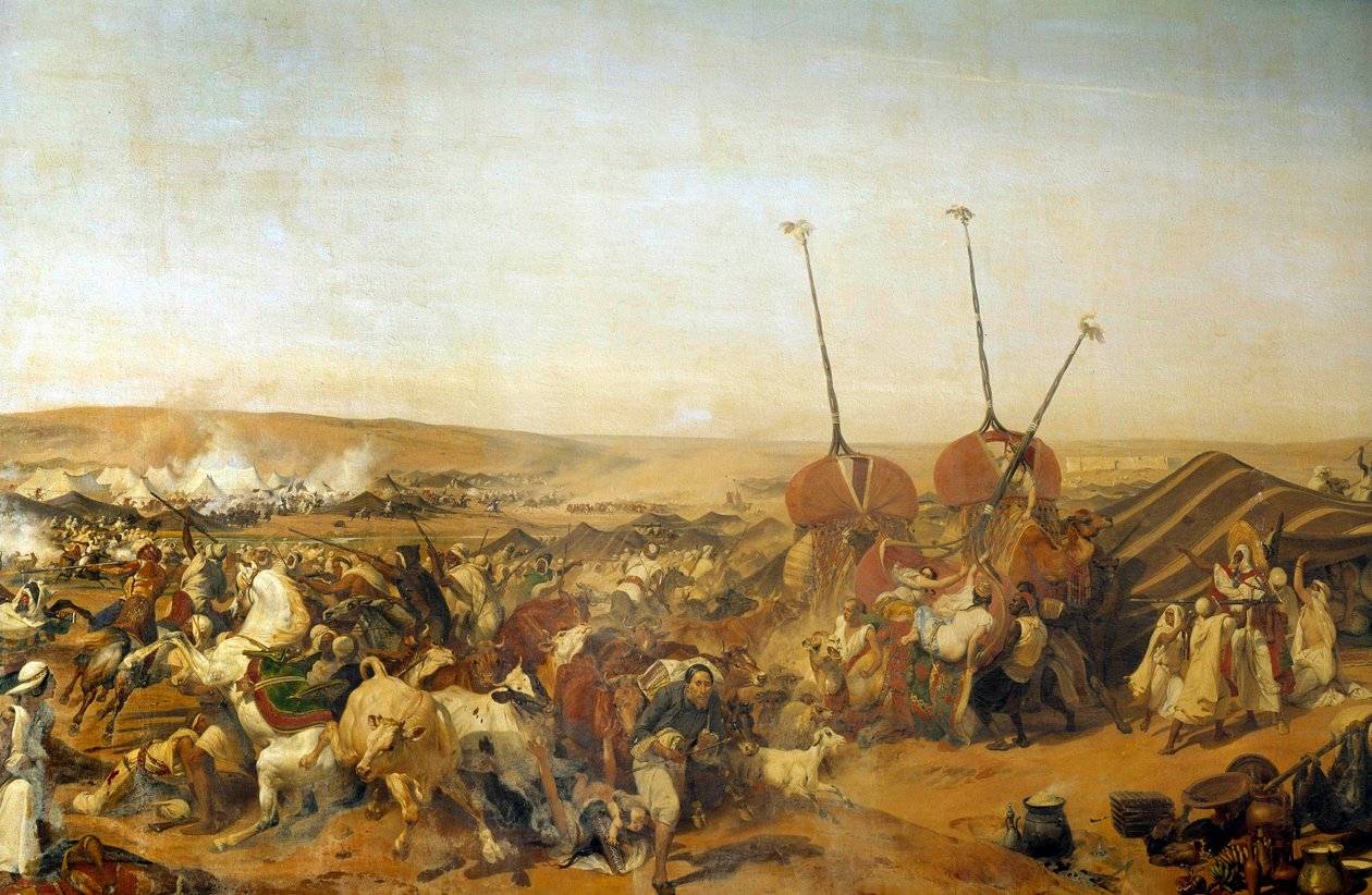 Eroberung Algeriens (1830-1847): Eroberung der Smalah von Abd el Kader durch den Herzog von Aumale in Taguin von Emile Jean Horace Vernet