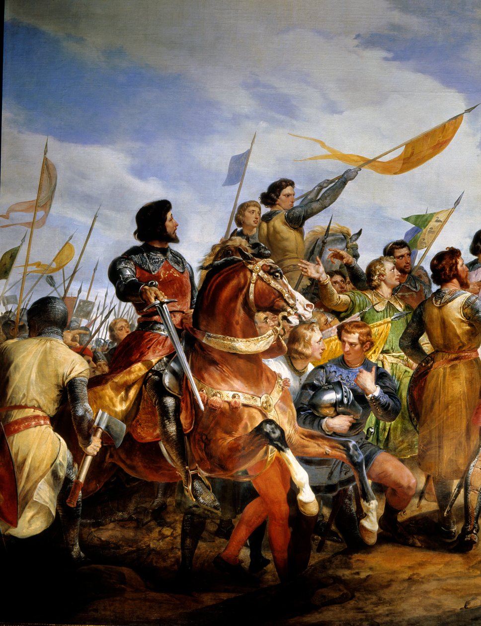 Französisch-Englischer Krieg (1202-1214): Die Schlacht von Bouvines am 27. Juli 1214 von Emile Jean Horace Vernet