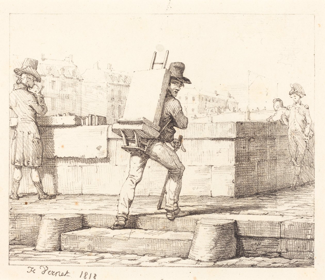 Frontispiz für das Portfolio "Croquis Lithographiques par H. Vernet" von Horace Vernet