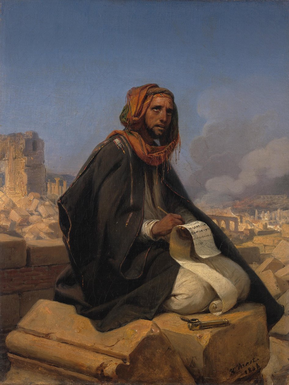 Jeremia auf den Trümmern von Jerusalem von Horace Vernet