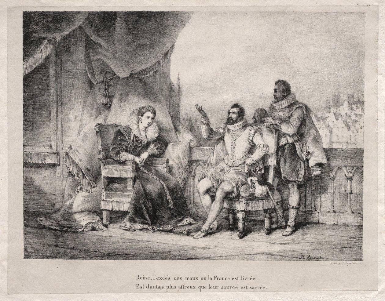 Marie de Medici und Heinrich IV. von Frankreich von Emile Jean Horace Vernet