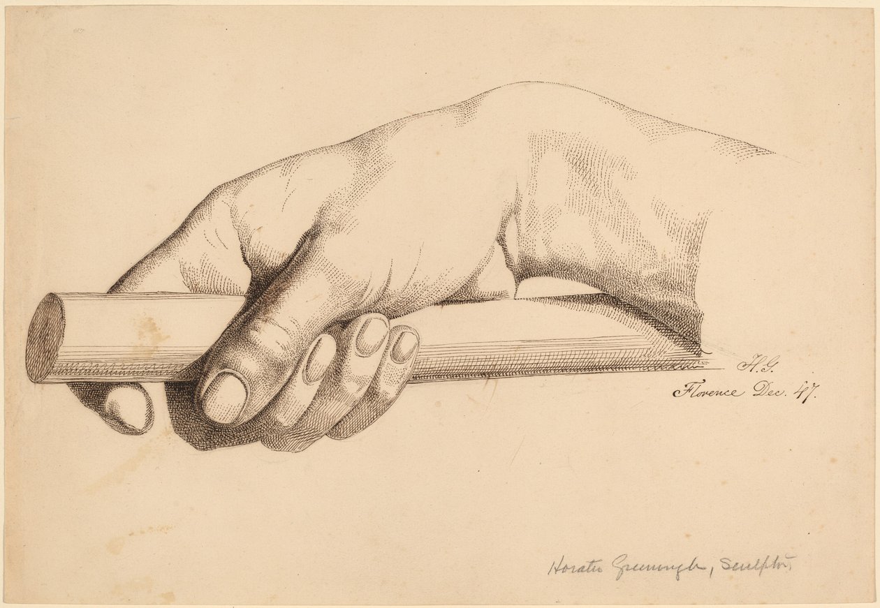 Rechte Hand, die einen kurzen Stab hält von Horatio Greenough