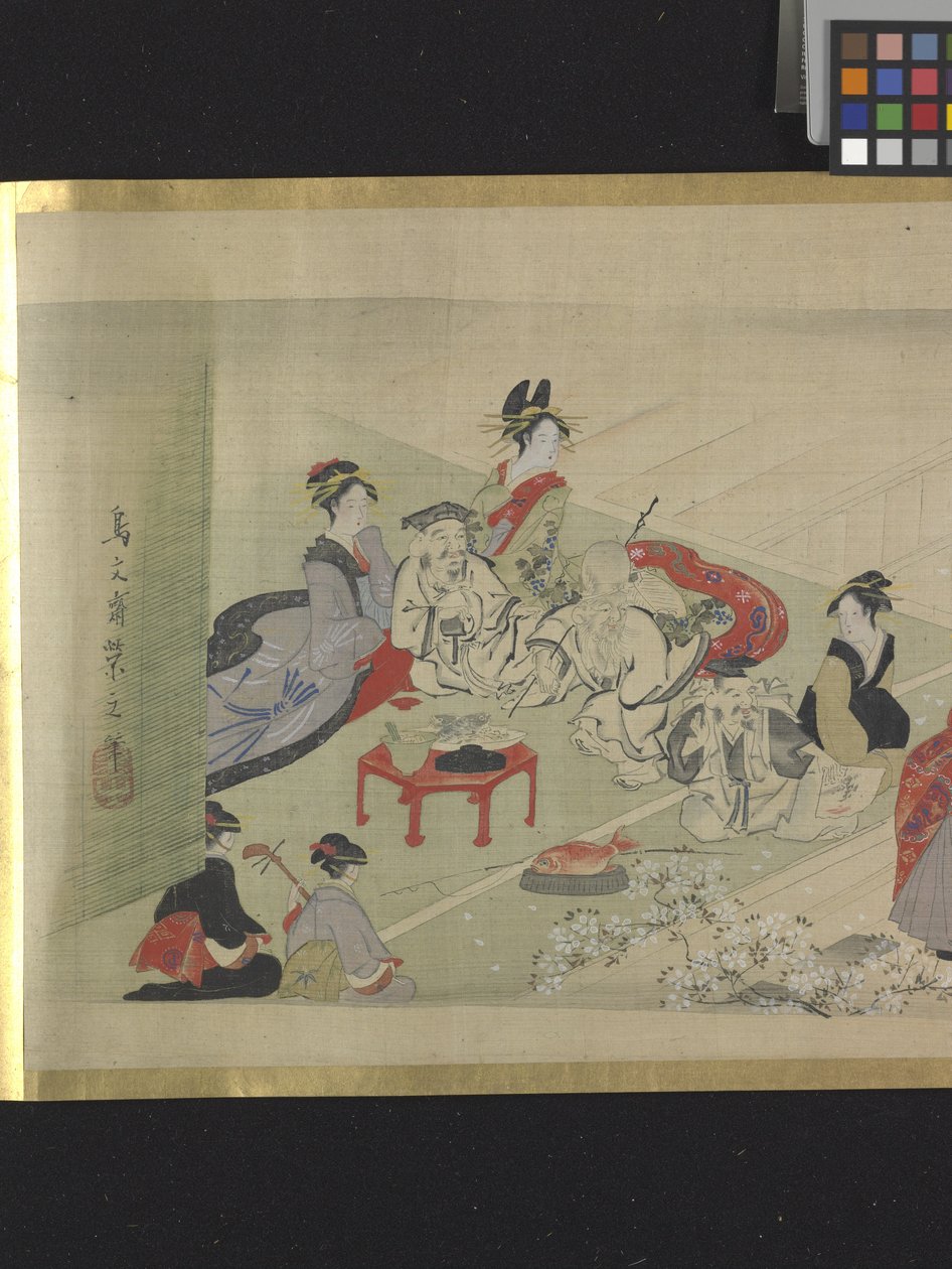 Drei Götter des Glücks auf einem Vergnügungsausflug von Hosoda Eishi