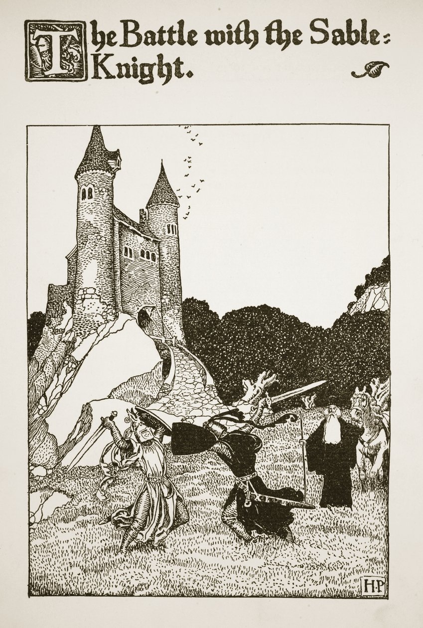 Der Kampf mit dem schwarzen Ritter, Illustration aus 