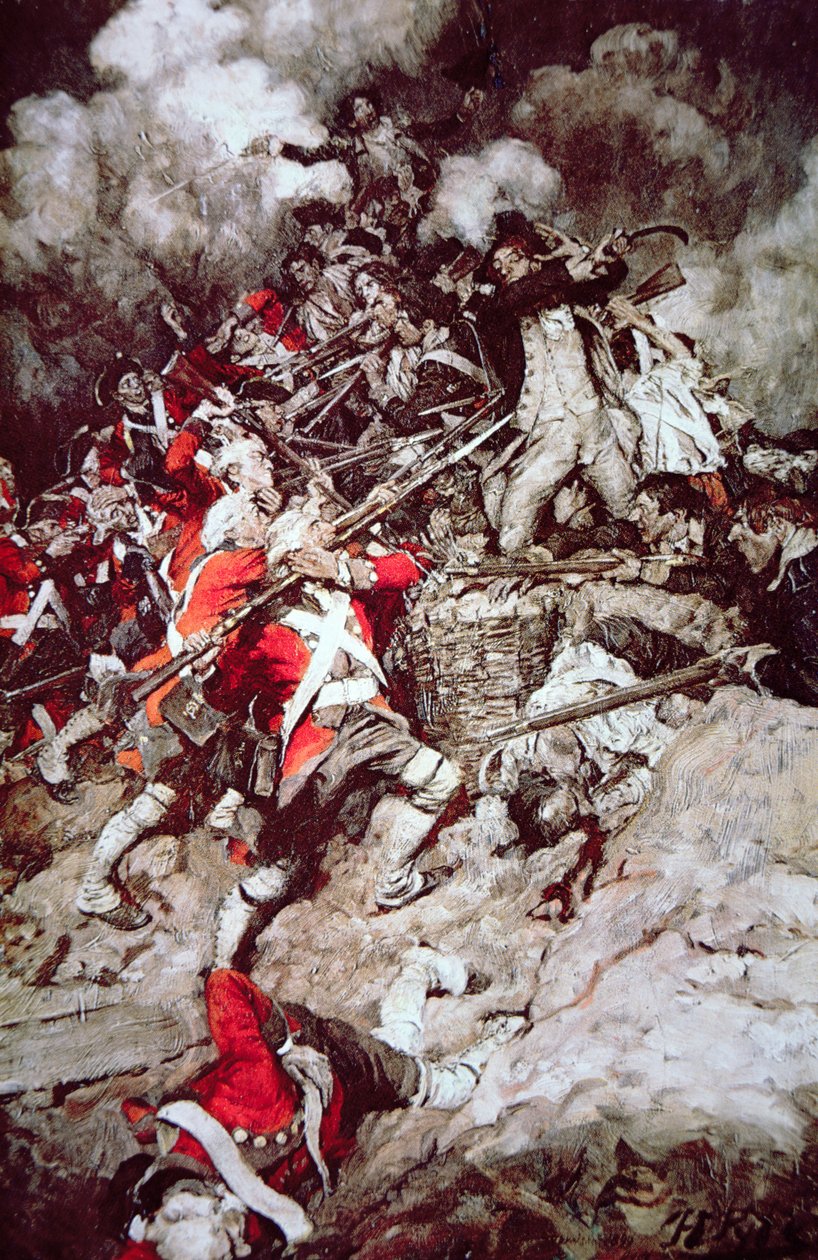 Sie kletterten über die Brustwehr und stürmten auf die Briten, um 1897 von Howard (after) Pyle