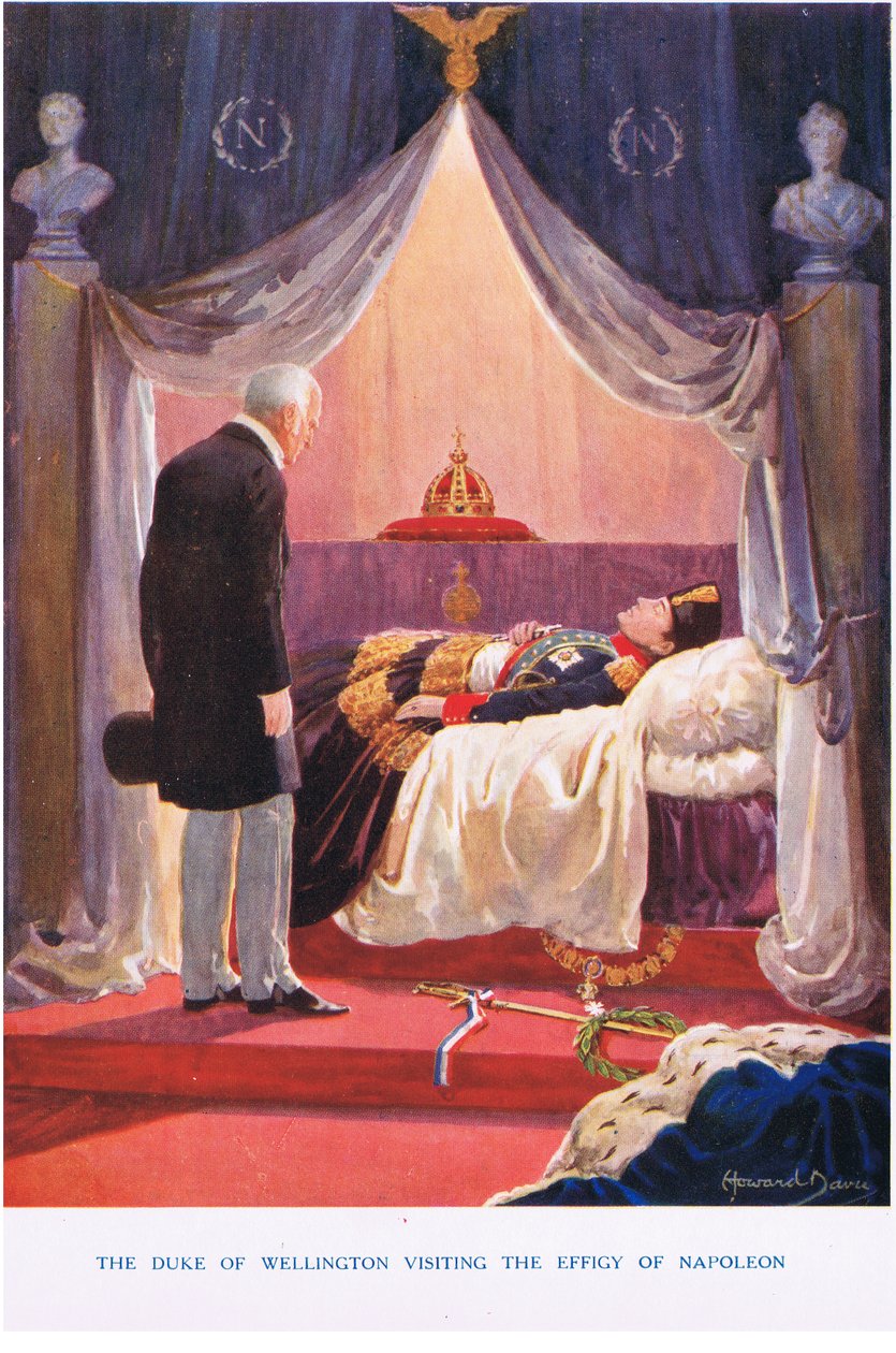 Der Herzog von Wellington besucht die Effigie von Napoleon, Illustration aus 