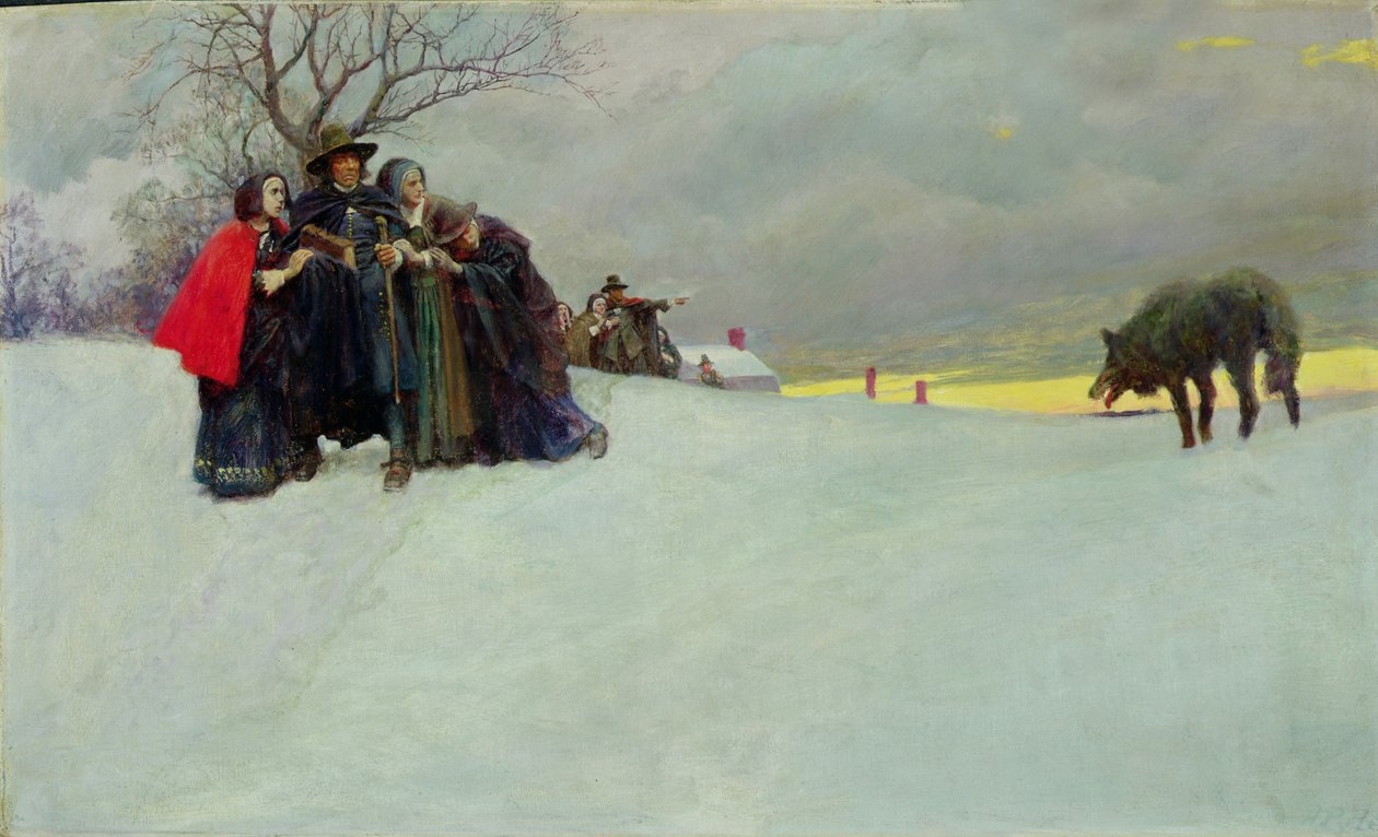 Ein Wolf war seit dreißig Jahren nicht in Salem gesehen worden von Howard Pyle