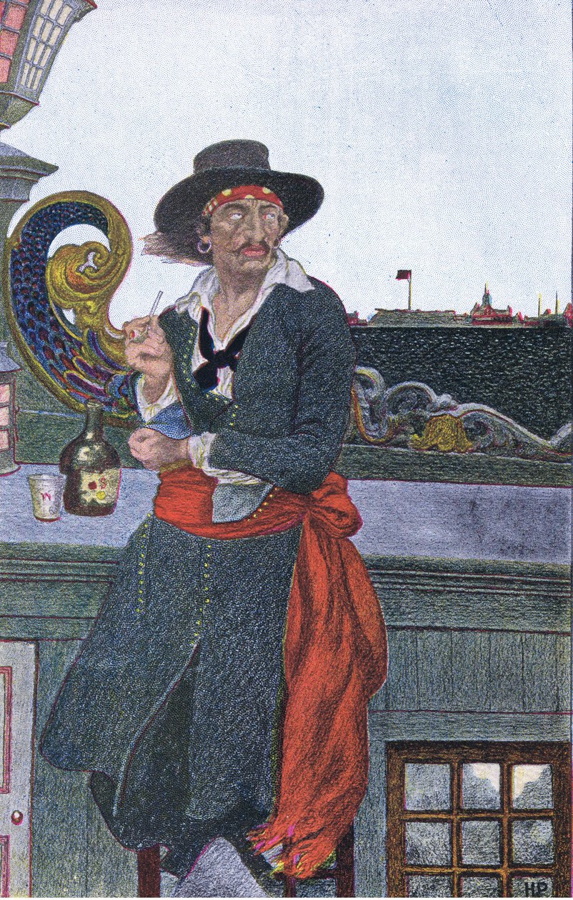 Kidd auf dem Deck der Adventure Galley, aus Howard Pyles Buch der Piraten veröffentlicht von Harper & Bros, 1921 von Howard Pyle