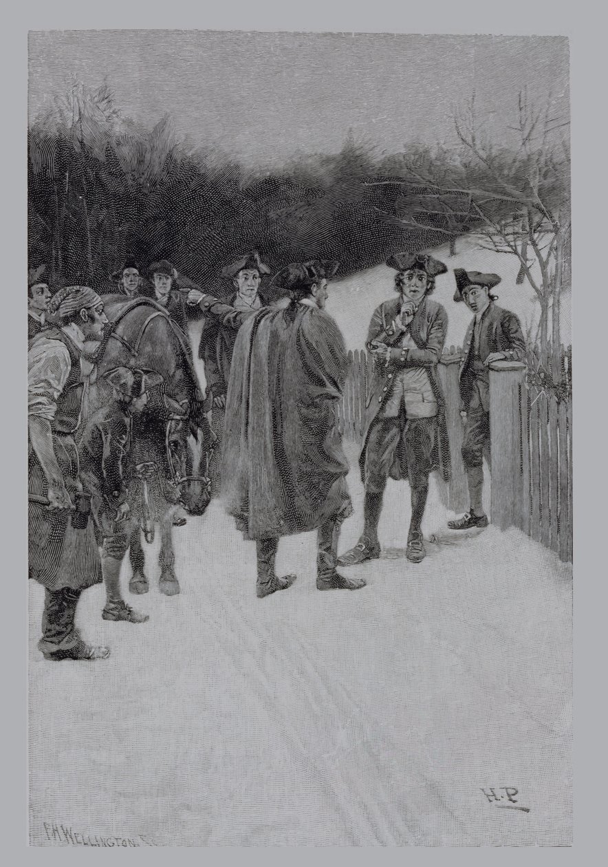 Paul Revere bringt Nachrichten zu Sullivan, graviert von F.H. Wellington, Illustration aus 