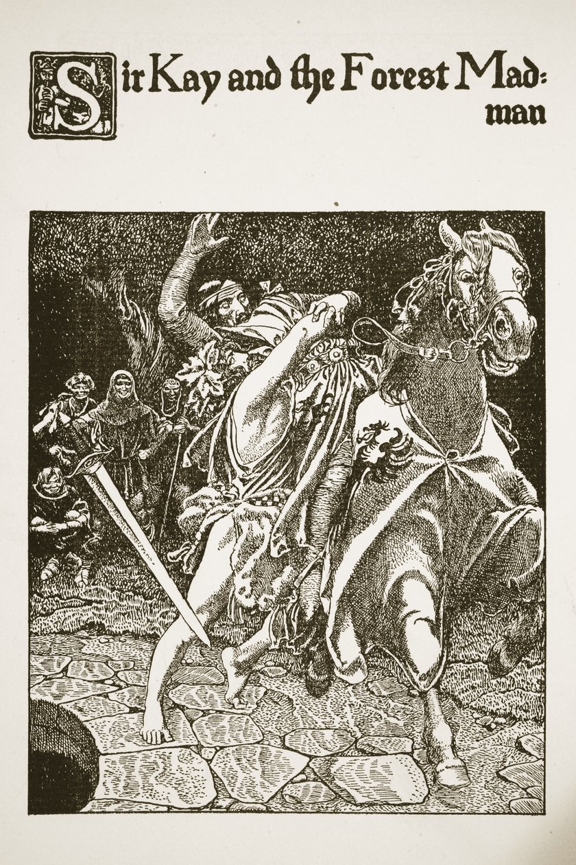 Sir Kay und der Waldwahnsinnige, Illustration aus 