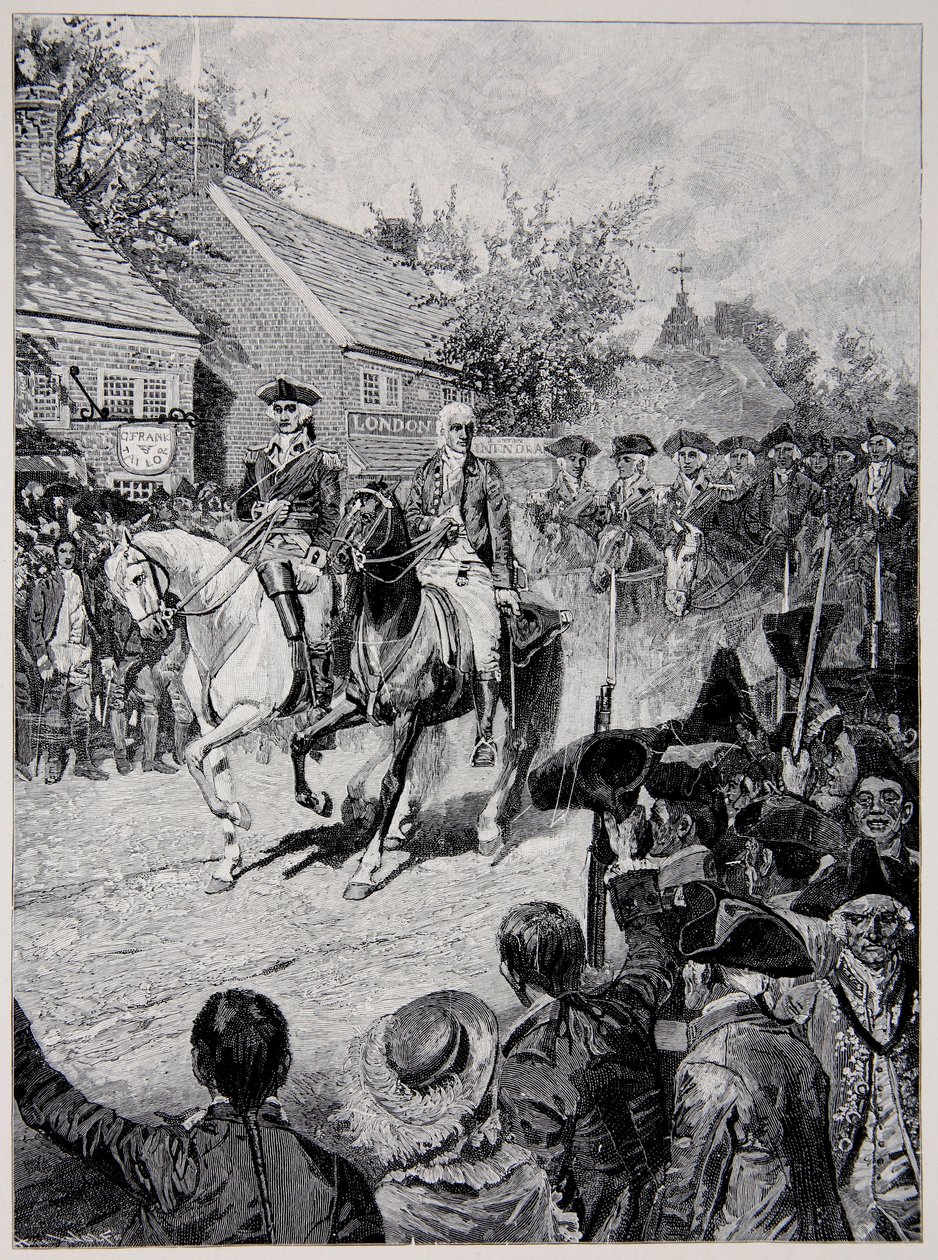 Der zivile Umzug angeführt von General Washington und Gouverneur Clinton von Howard Pyle