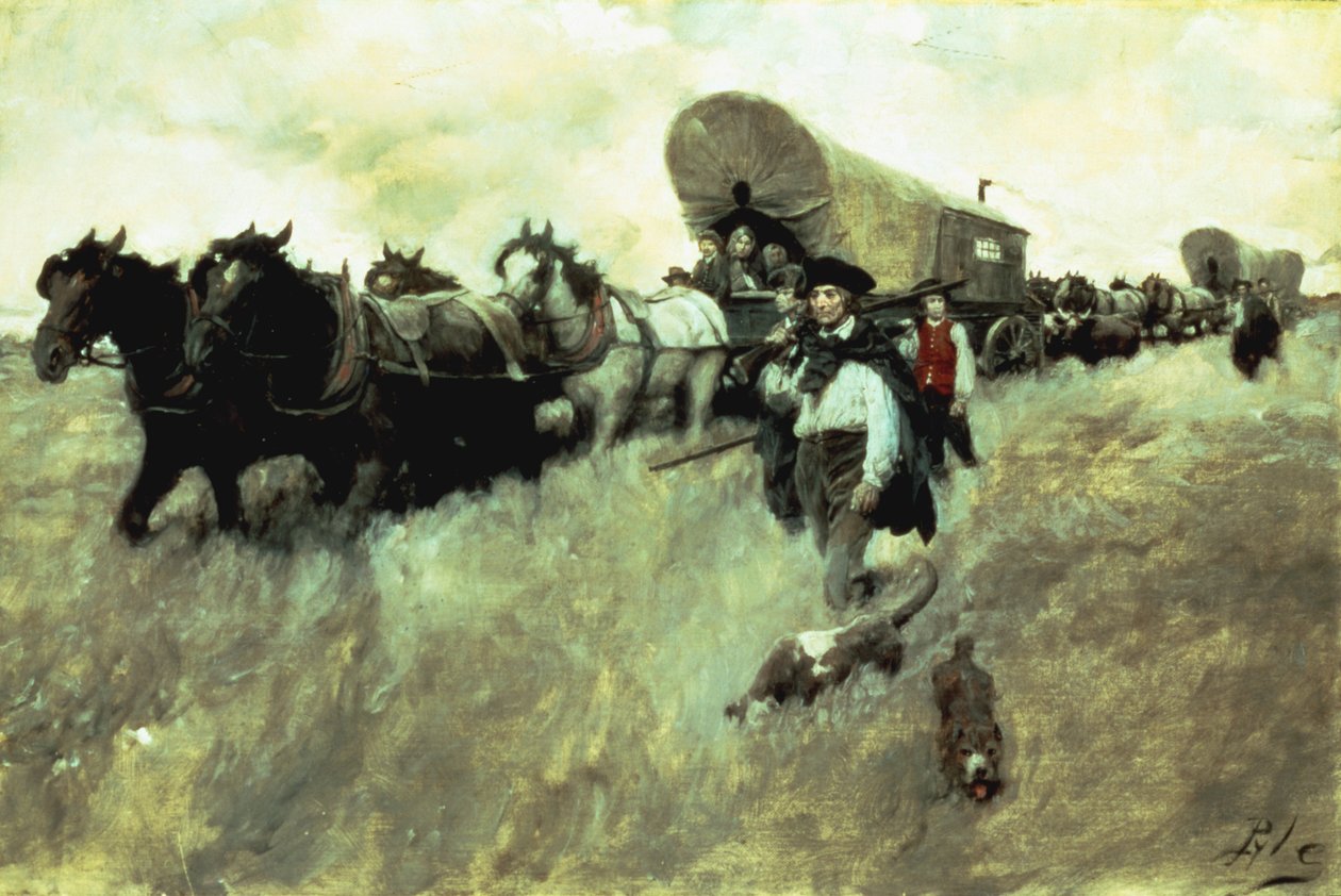 Die Connecticut-Siedler betreten das Western Reserve, 1795 von Howard Pyle