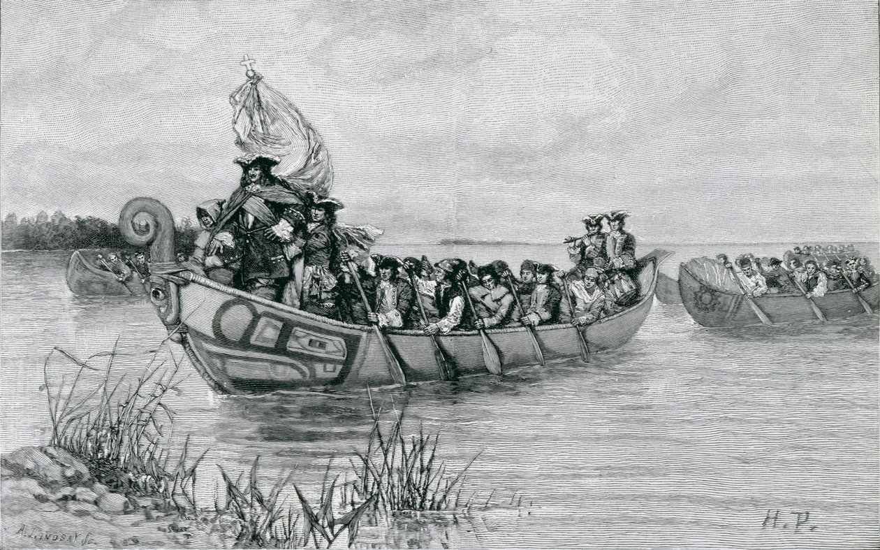 Die Landung von Cadillac, Illustration aus 