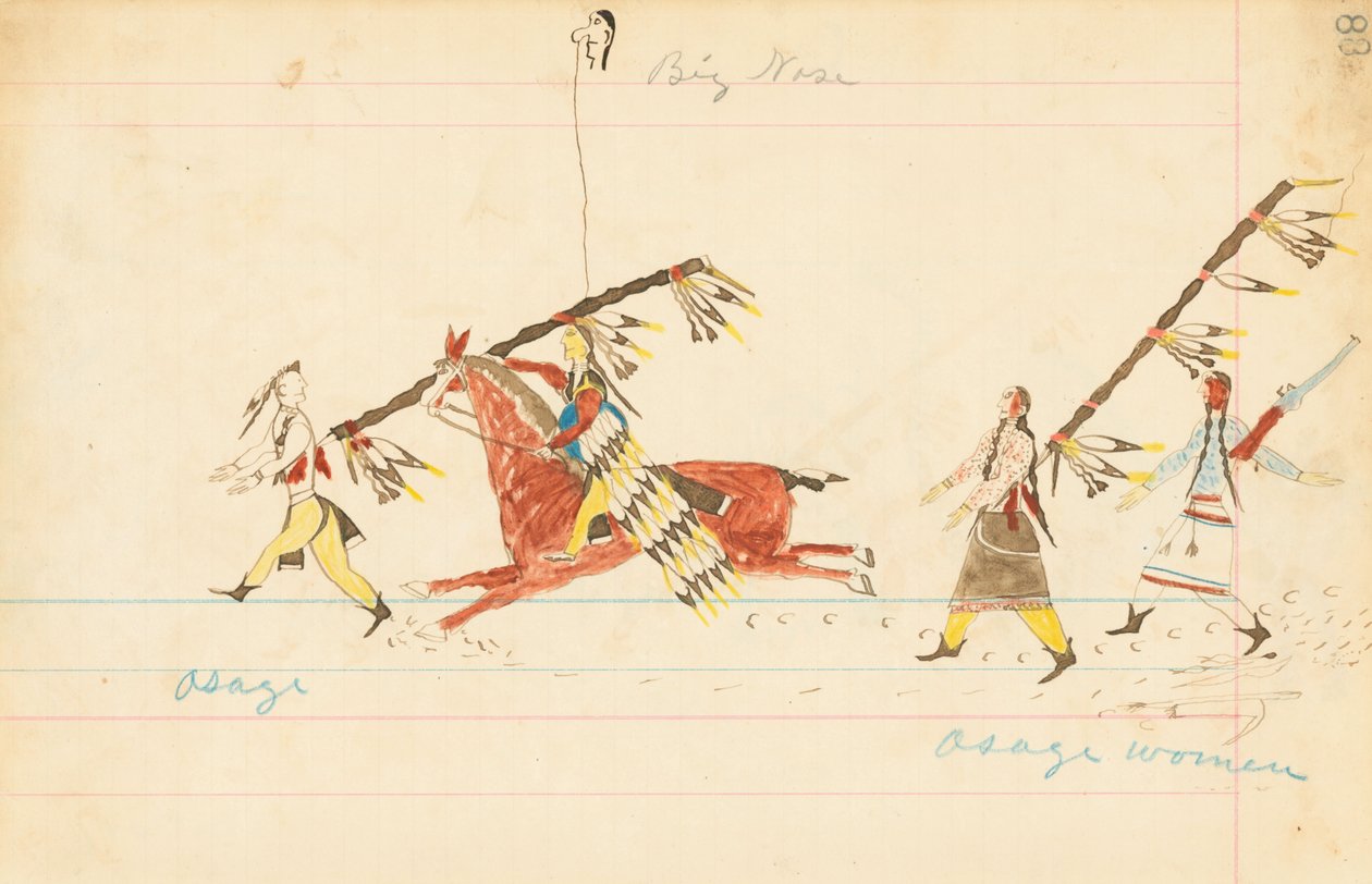 Osage, Big Nose, Osage Frauen, 1874-75 von Howling Wolf