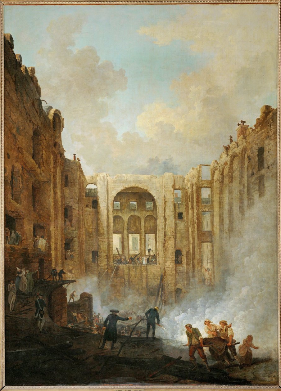 Der Brand der Oper im Palais Royal von Hubert (circle of) Robert