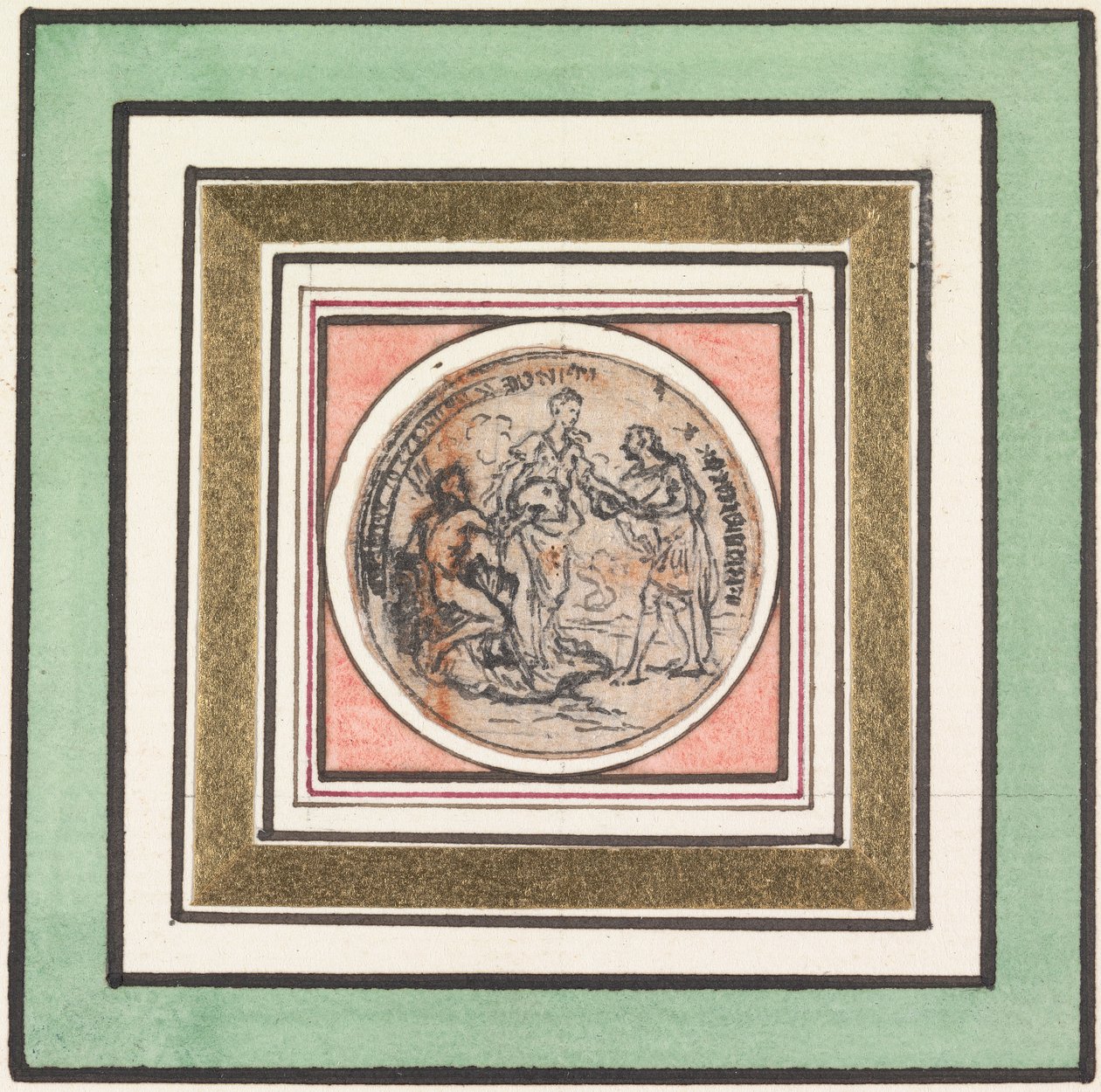 Entwurf für eine Medaille: Frederick und Augusta, Prinz und Prinzessin von Wales von Hubert Francois Gravelot