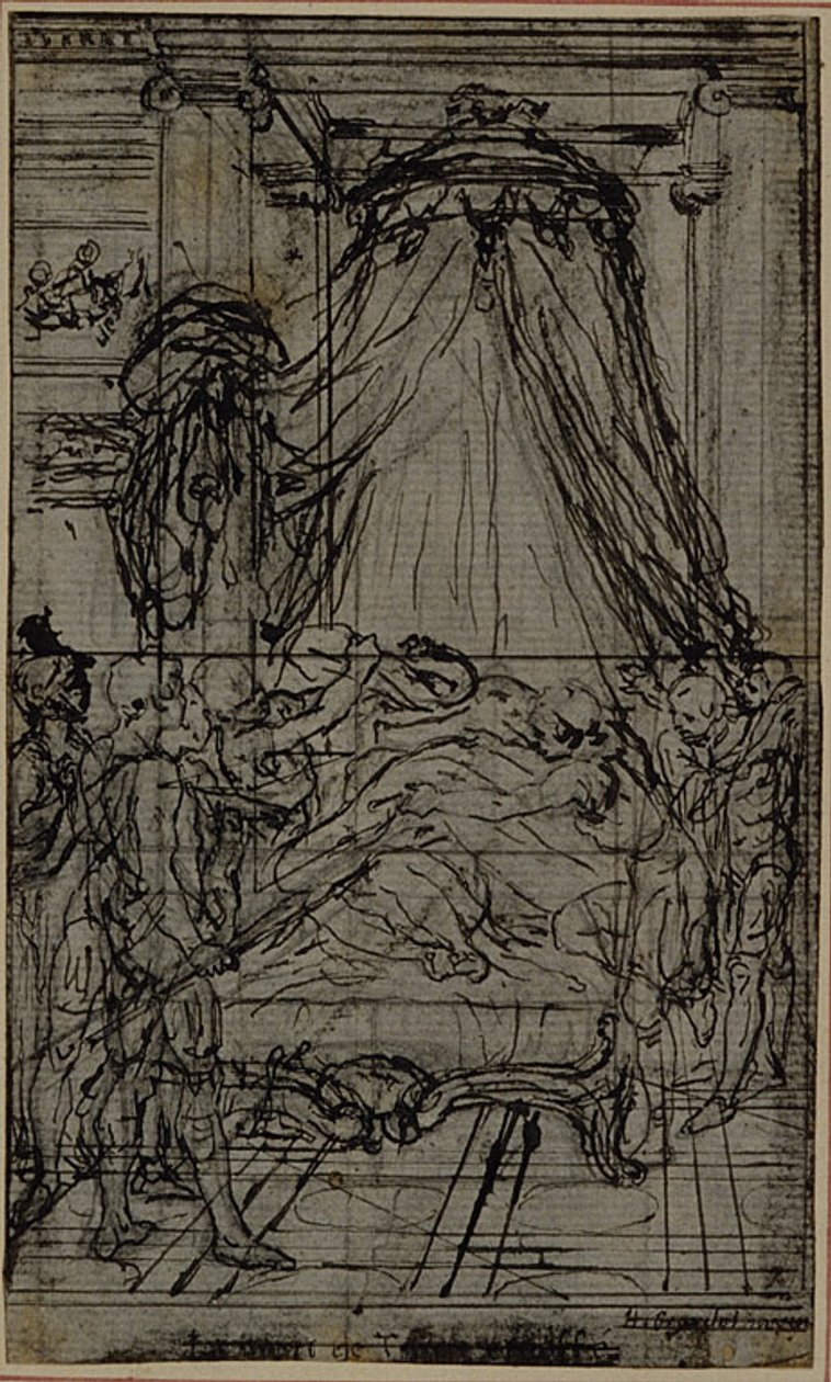 Studie für eine Illustration in Tacitus "Tiberius, oder Die ersten sechs Bücher der Annalen", Buch VI, Bd. 3, 2. Studie von Hubert Francois Gravelot