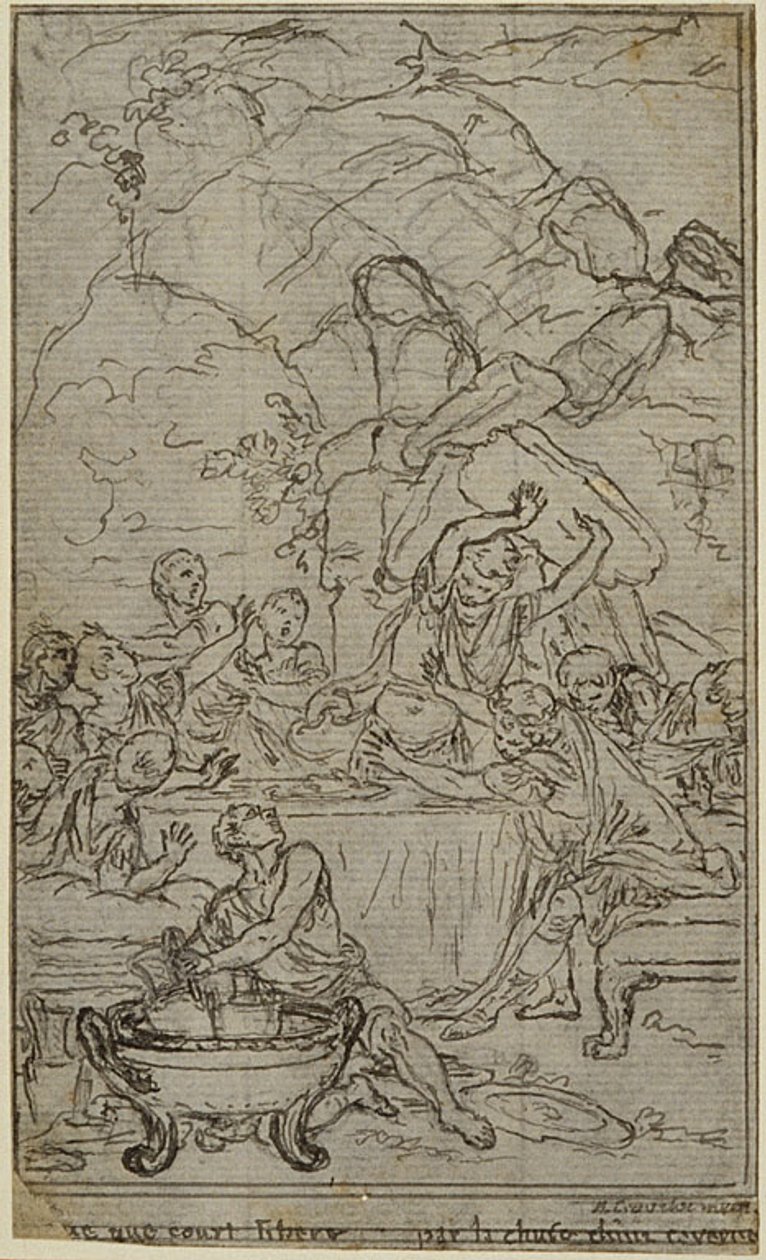 Studie für eine Illustration in Tacitus "Tibère, ou Les Six Premiers Livres des Annales", Buch IV, Band 2, 2. Studie von Hubert Francois Gravelot