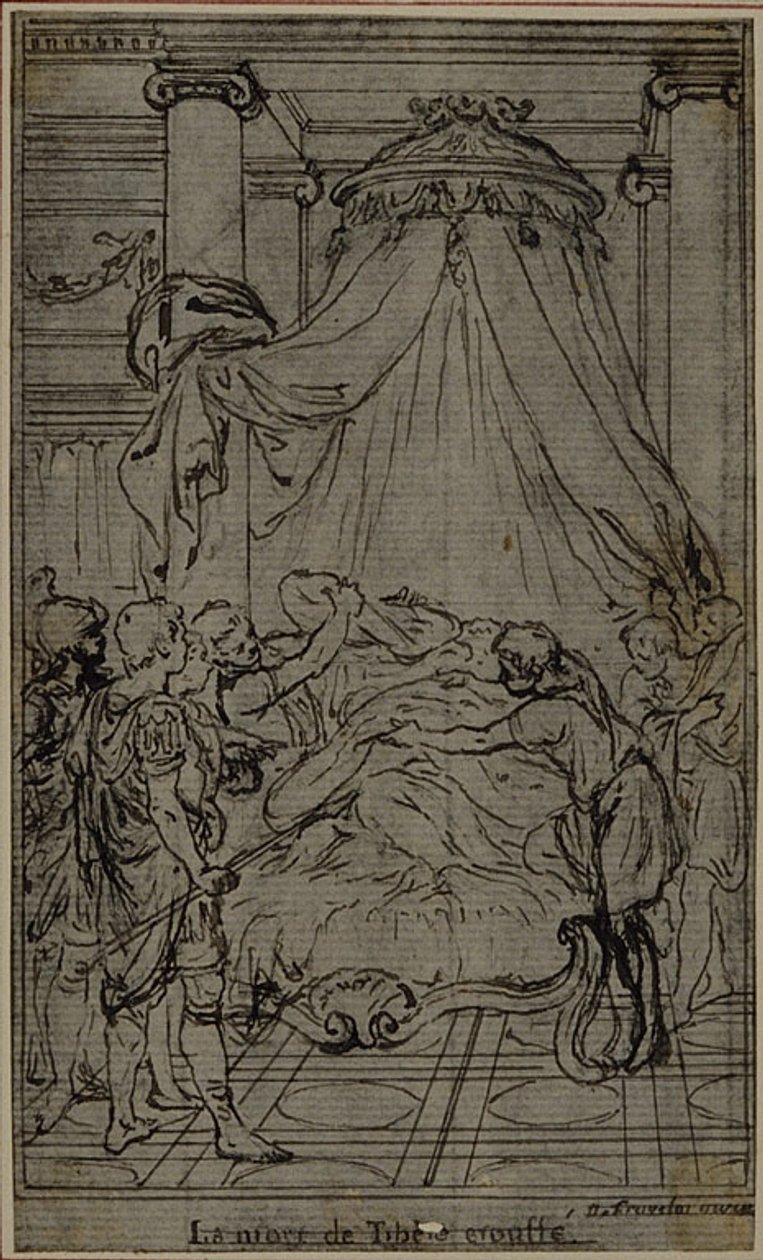 Studie für eine Illustration in Tacitus "Tibère, ou Les Six Premiers Livres des Annales", Buch VI, Band 3, Endstudie von Hubert Francois Gravelot