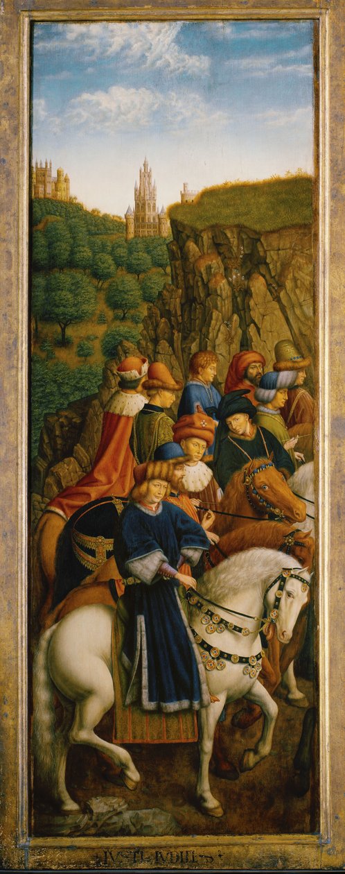 Die gerechten Richter (unteres linkes Panel) von Hubert & Jan van (1390 1441) (after) Eyck