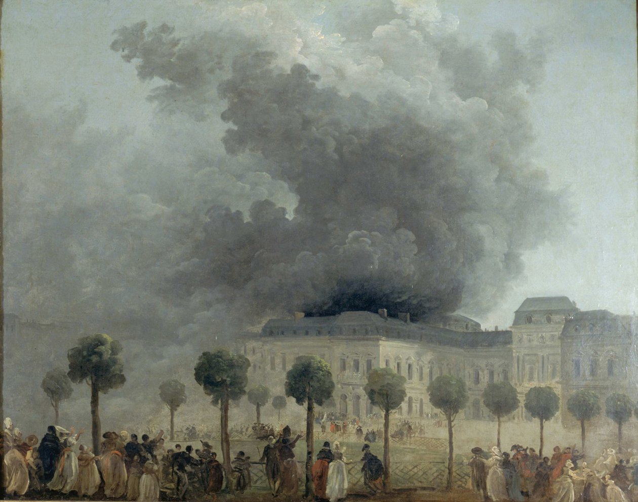 Feuer im Opernhaus des Palais-Royal, 8. Juni 1781, ca. 1781 von Hubert Robert