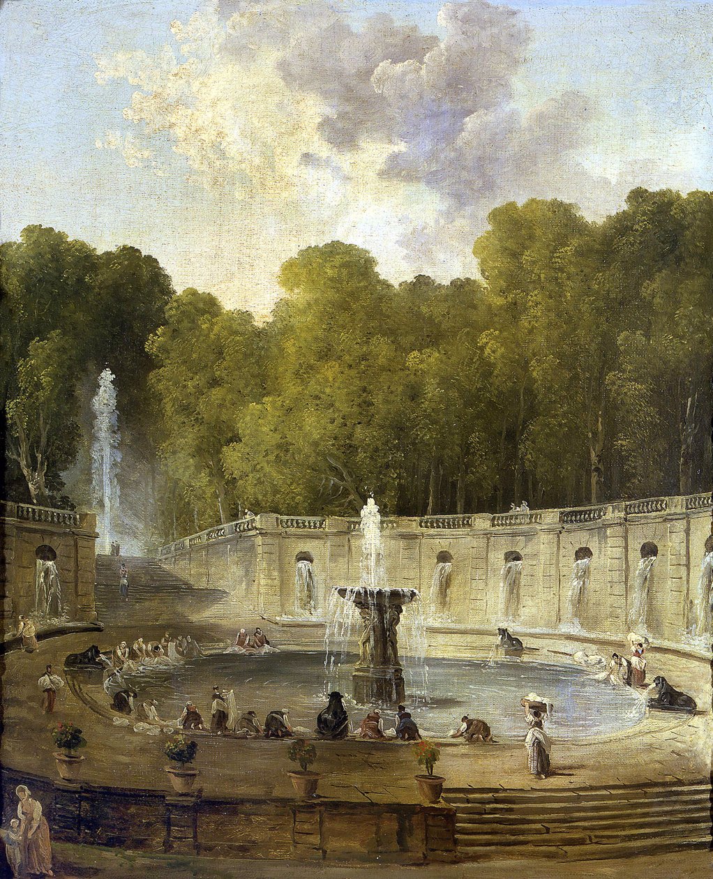 Wäscherinnen in einem Park von Hubert Robert