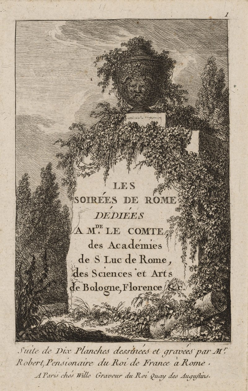 Tafel Eins aus Abende in Rom von Hubert Robert