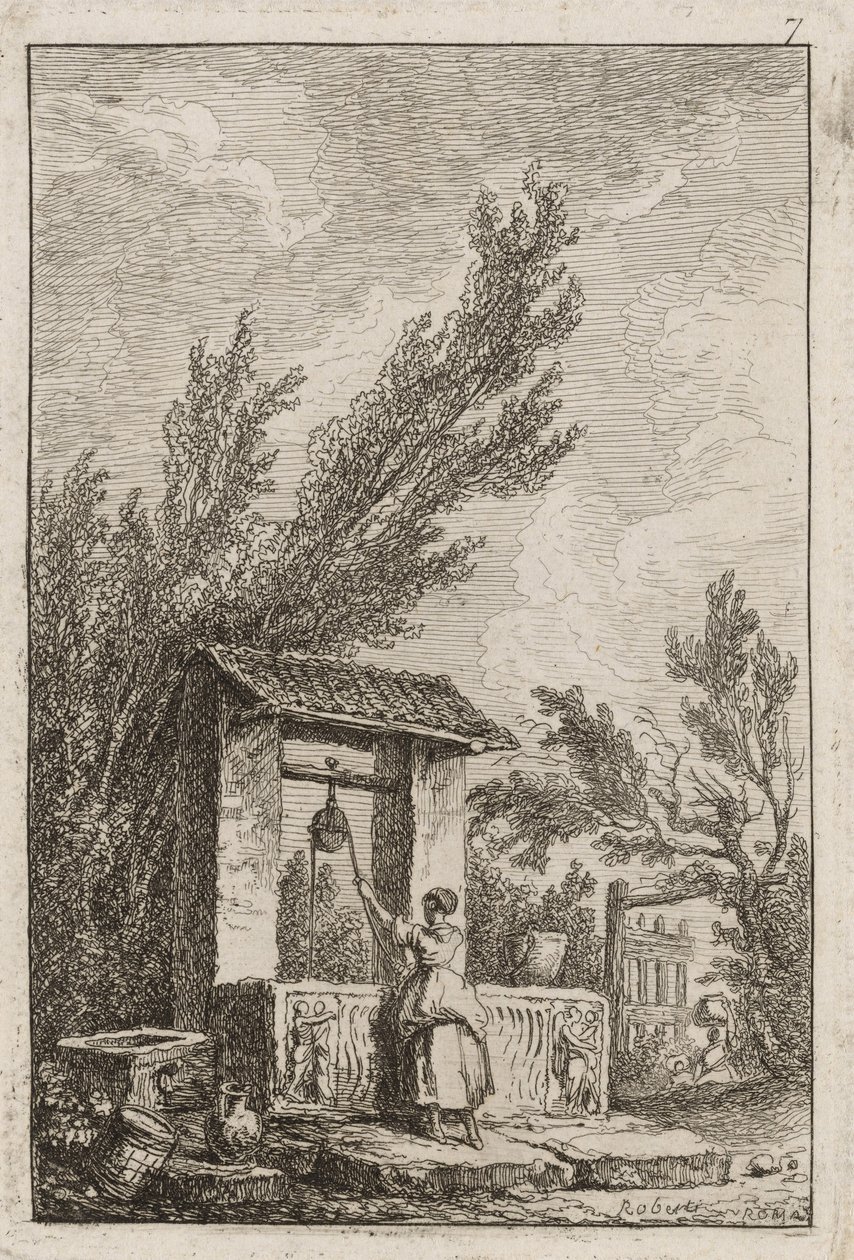 Tafel Sieben aus Abende in Rom von Hubert Robert