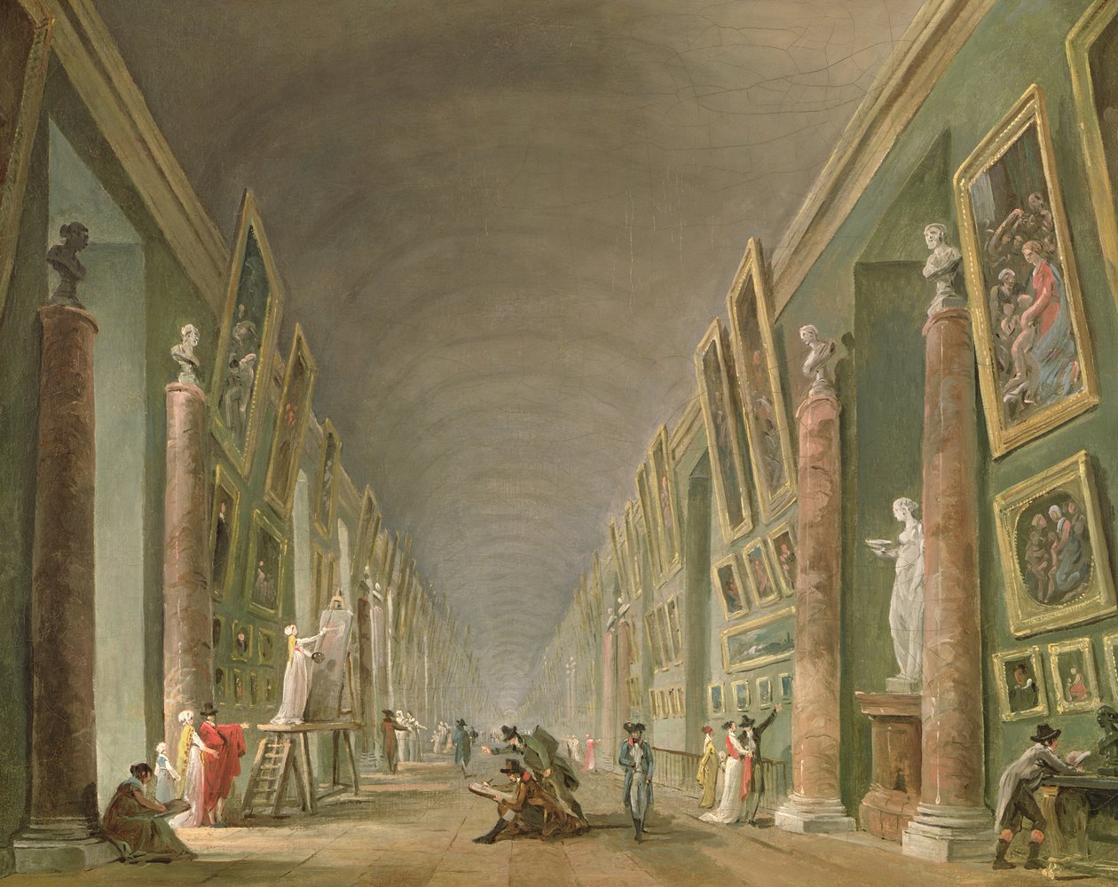 Die Große Galerie des Louvre zwischen 1801 und 1805 von Hubert Robert