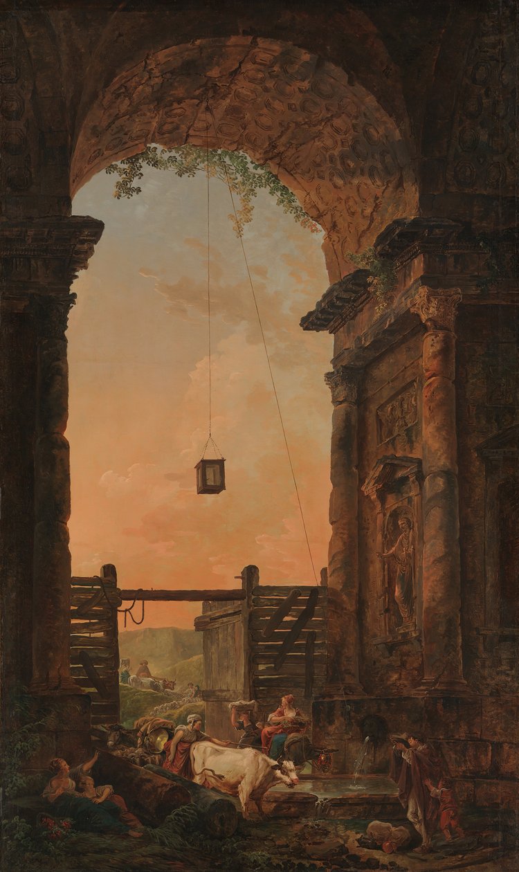 Die Rückkehr des Viehs, ca. 1773-75 von Hubert Robert