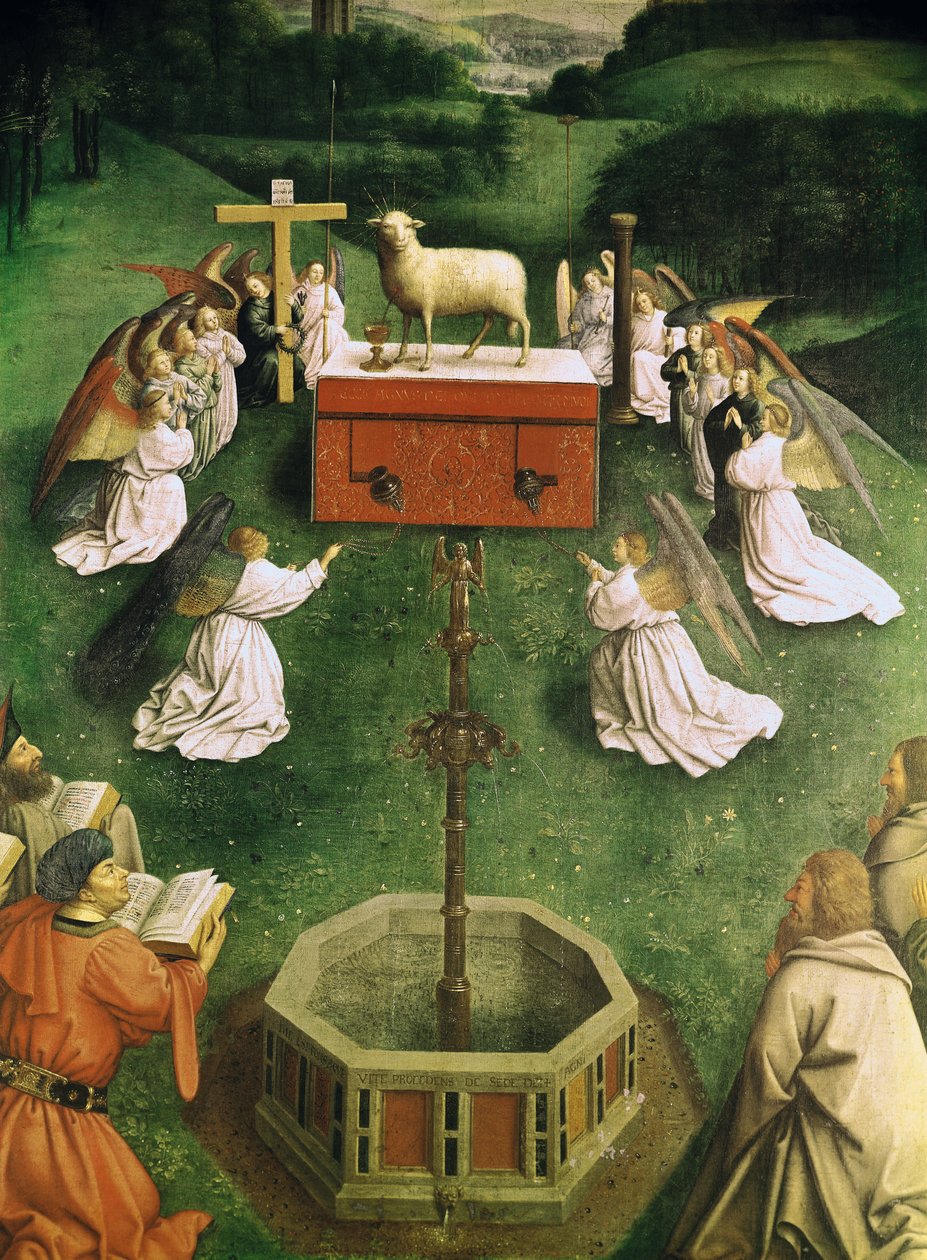 Kopie der Anbetung des mystischen Lammes, aus dem Genter Altar, untere Hälfte des zentralen Panels von Hubert and Jan van  Eyck
