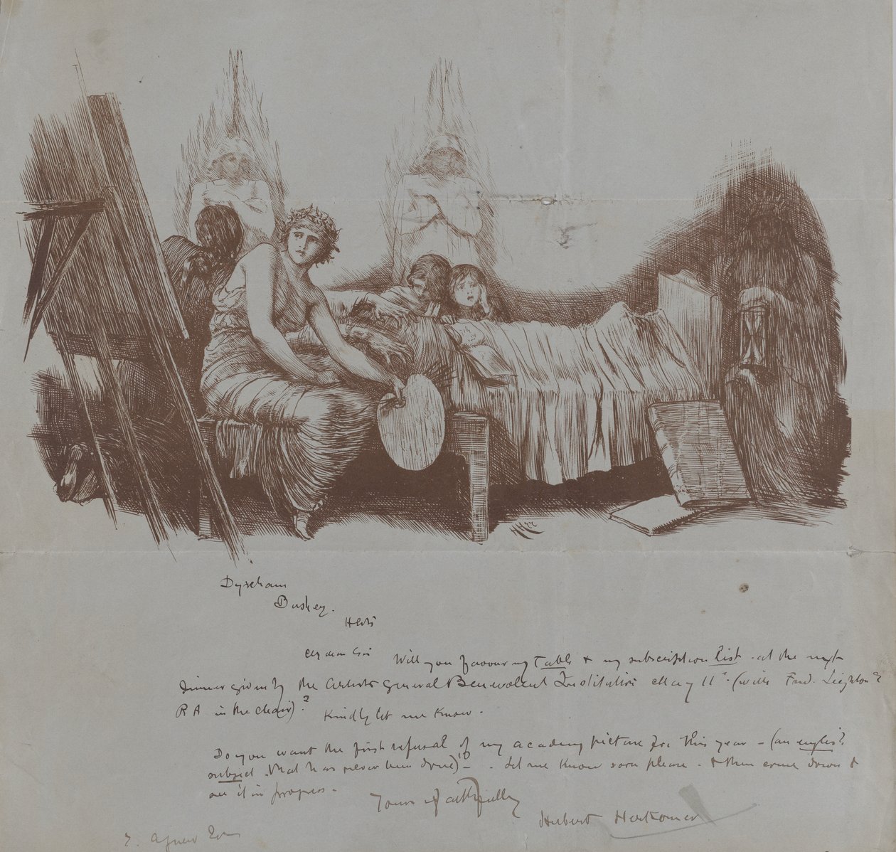 Einladung zu einem Benefizessen von Hubert von Herkomer an Thomas Agnew von Hubert von Herkomer