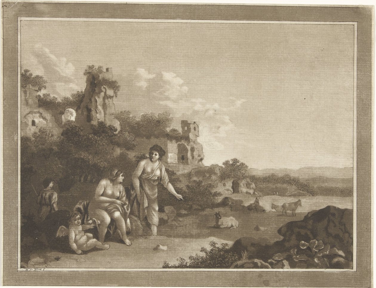 Landschaft mit Nymphen von Hubertus van Hove
