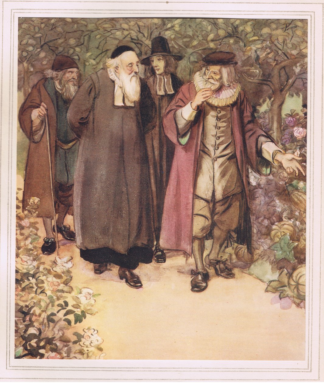 Gouverneur Bellingham schien sein Anwesen zu zeigen von Hugh Thomson