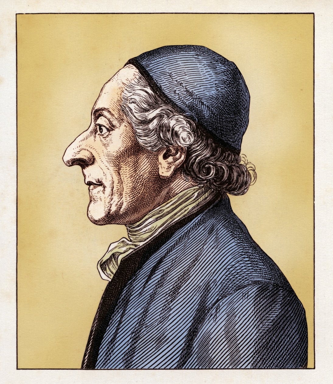 Johann Caspar LAVATER (11. November 1741 - 2. Januar 1801) 1854 (Gravur) von Hugo Bürkner