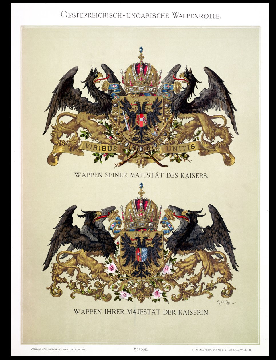 Teller mit den Wappen von Kaiser Franz Joseph I. (1830-1916) und Kaiserin Elisabeth von Bayern (1837-98) aus 